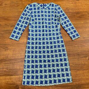 J. McLaughlin Catalina bamboo grid pattern dress